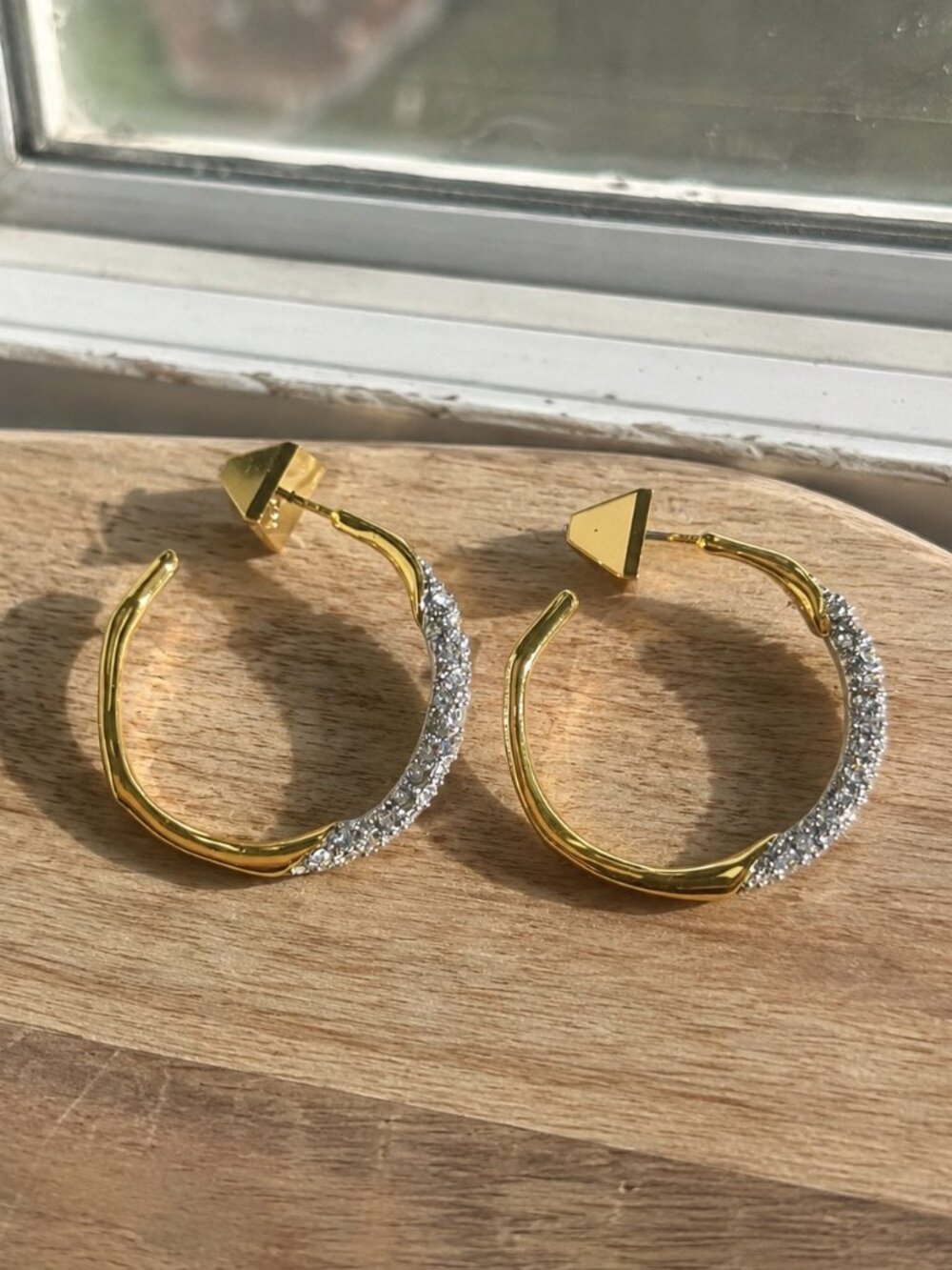 pave hoop earring